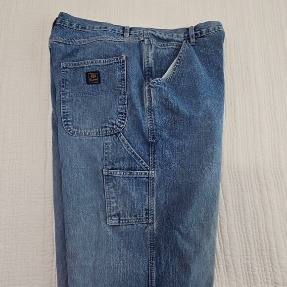 Route 66 Utility Jeans Women's 17/18 Blue Denim Carpenter 6 Pockets Wide Leg EUC - Picture 9 of 16